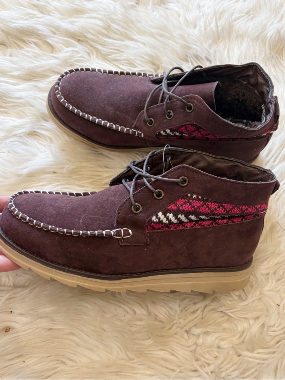 Muk Luks Deep Purple Lace Up Ankle Booties Size 38 = Women’s 8 NEW - Picture 3 of 6